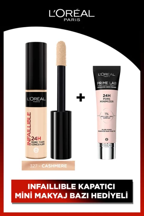 L'Oreal Paris Infaillible 327 کاور کانسیلر تمام صورت و پرایمر لب
