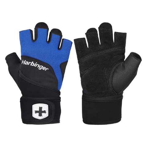 Harbinger Training Grip دستکش فیتنس با مچ‌بند آبی