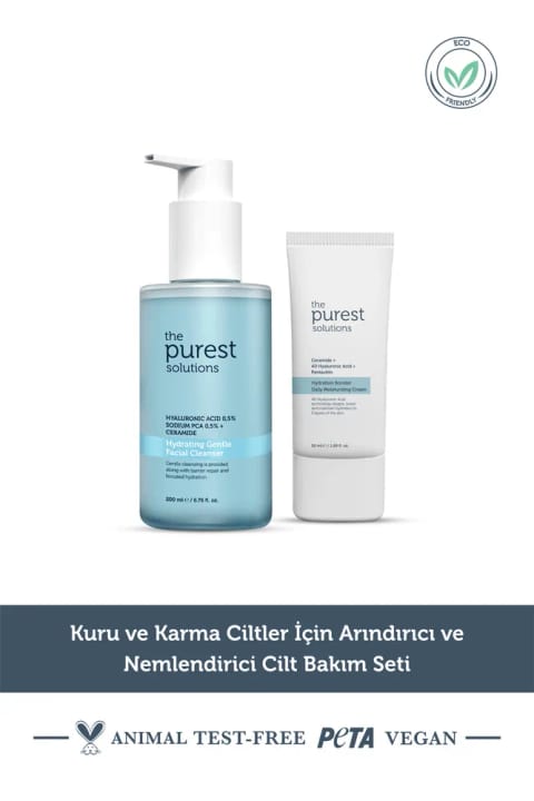ست پوستی پاککننده و مرطوبکننده Purest Solutions برای پوست خشک و مختلط