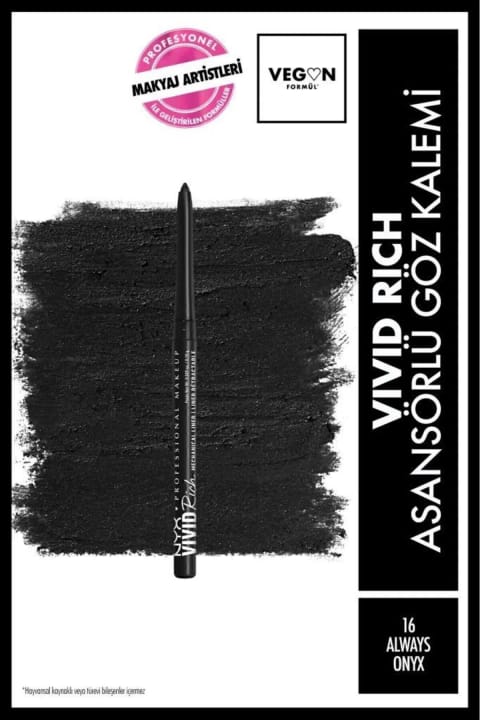 NYX Professional Makeup Vivid Rich مداد چشم اتوماتیک - 16 Always Onyx