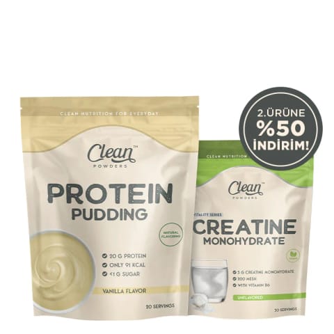Clean Powders پروتئین پودینگ + کراتین مونوهیدرات ۱۵۰ گرم
