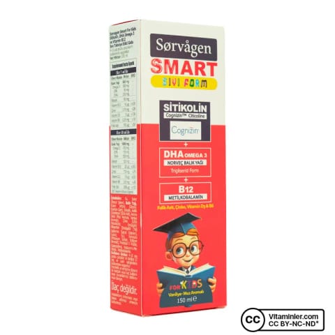 Sorvagen Smart Kids سیتیکولین DHA امگا 3 و B12 150 میلیلیتر