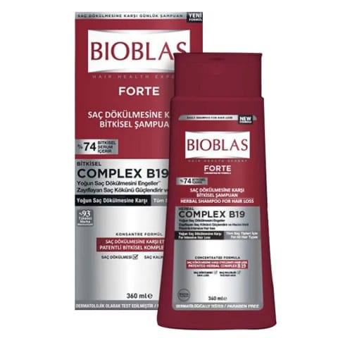 Bioblas Forte Complex B19 شامپو گیاهی ضد ریزش شدید مو 360ml