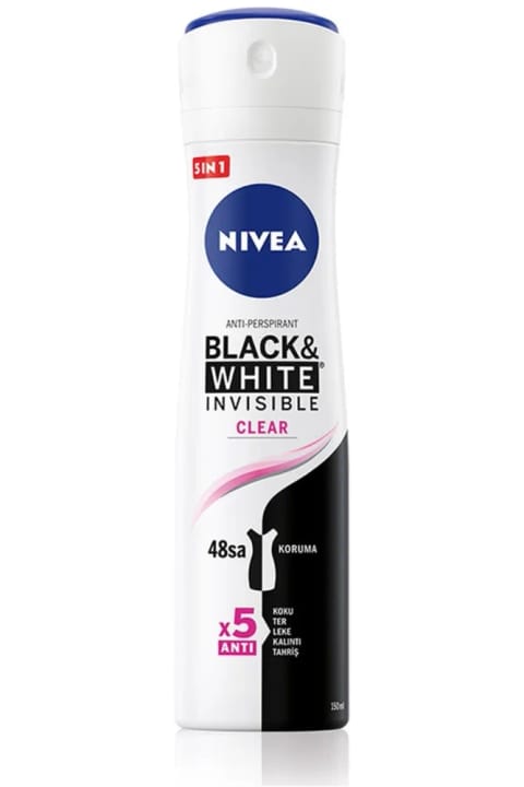 NIVEA Black & White Invisible Clear دئودورانت اسپری زنانه ۱۵۰ میلیلیتر