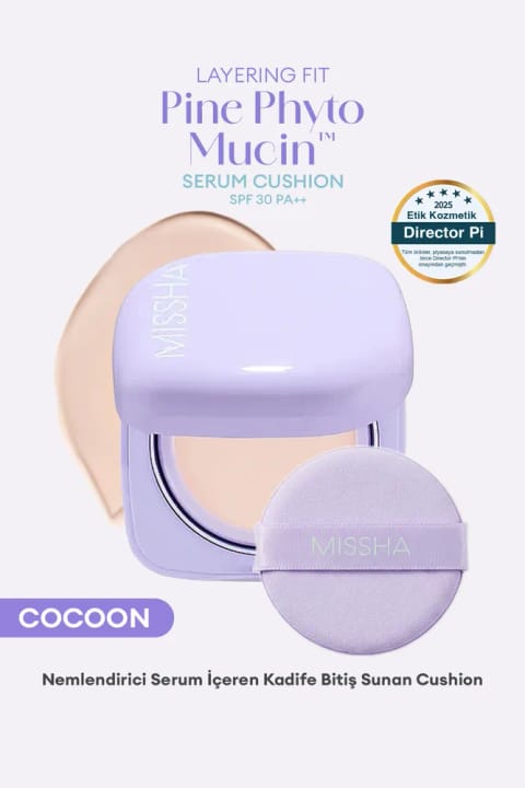 Missha کوشن لایهپذیر با فیتو موسین کاج و پرداخت مخملی SPF30 PA++