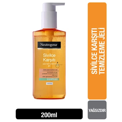 Neutrogena ژل شستشوی صورت بدون چربی ضد آکنه ۲۰۰ میلیلیتر