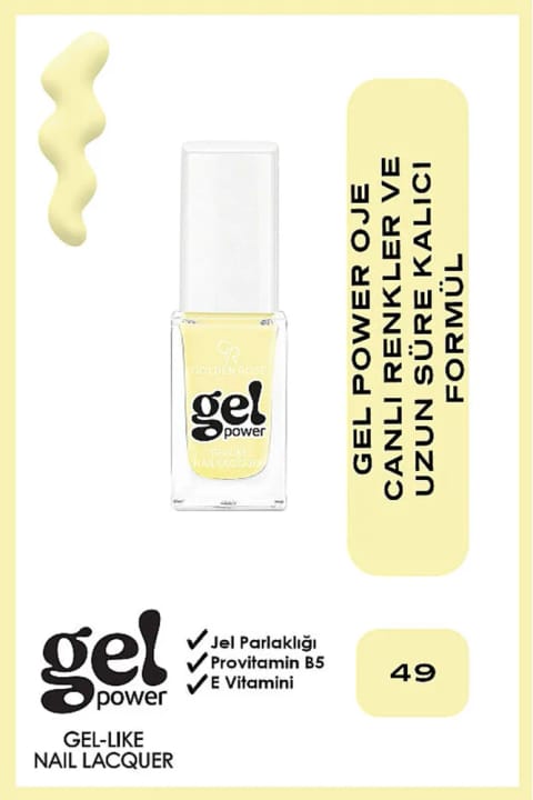 Golden Rose Gel Power Nail Lacquer رنگ 49 - لاک ژلی