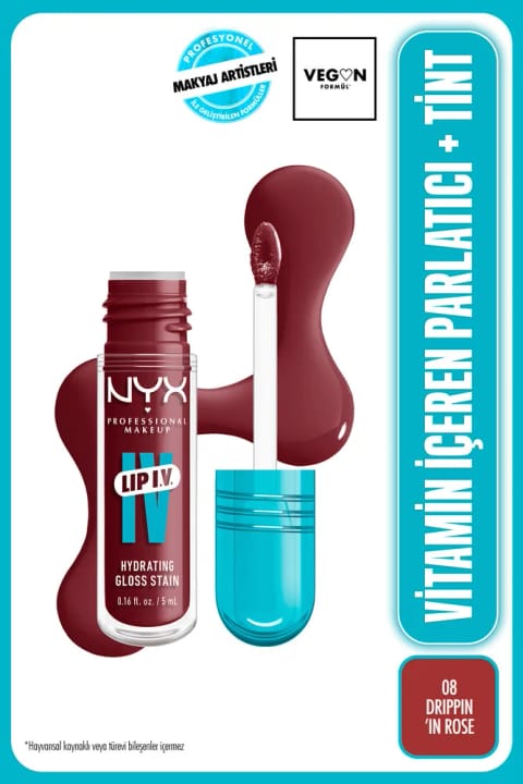 NYX Professional Makeup LIP I.V. ویتامین دار براق کننده + تینت - 08 Drippin...