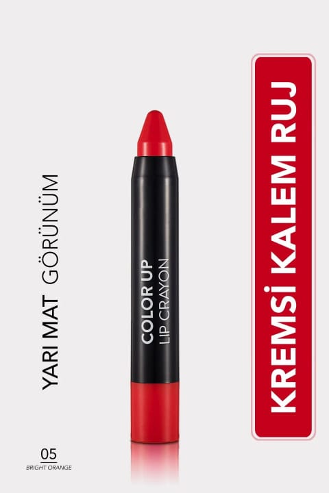 رژ لب مدادی Flormar Color Up Lip Crayon ساتن 005 Bright Orange