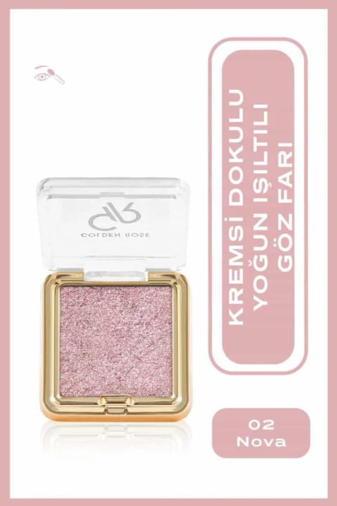 Golden Rose Glitter Glow Eyeshadow - سایه چشم براق و درخشان شماره 02 Nova