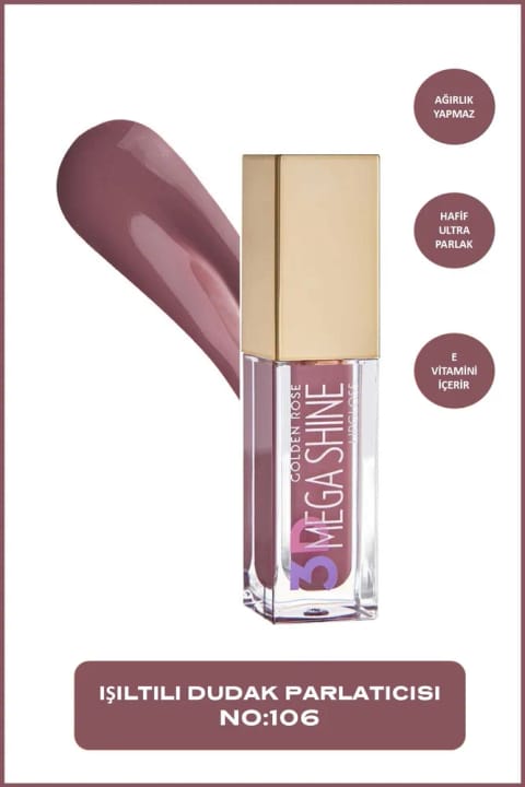 Golden Rose 3D Mega Shine Lipgloss - 106 - برق لب
