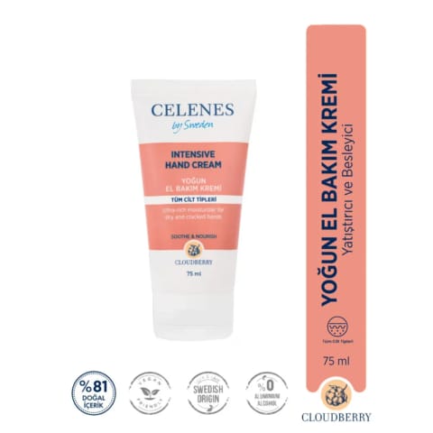 Celenes Cloudberry کرم دست مرطوبکننده شدید 75 میلیلیتر