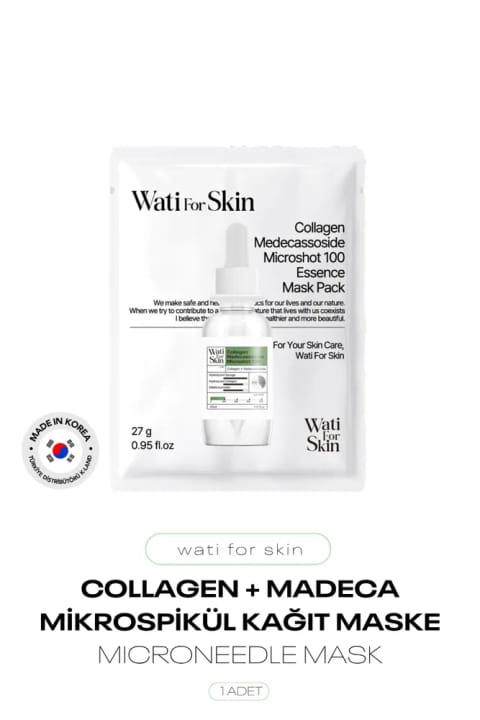 wati for skin ماسک کاغذی میکرو اسپیکول با کلاژن و مادکاسوساید