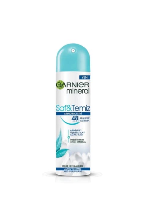 Garnier Mineral Saf&Temiz اسپری دئودورانت ۱۵۰ میلی‌لیتر