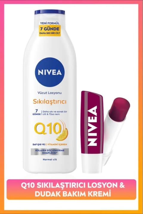 NIVEA Q10 سفتکننده ویتامین C لوسیون بدن 250ml و مرطوبکننده بلوبری...