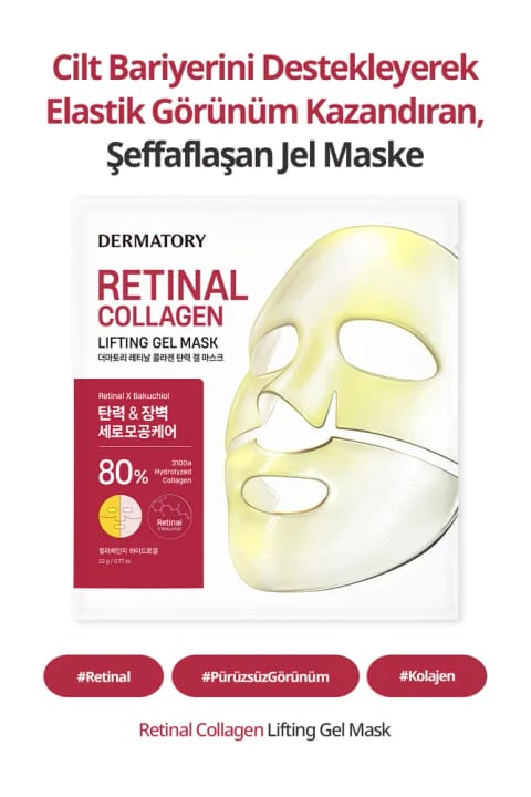 DERMATORY ماسک ژلی کلاژن ضد پیری شفاف‌شونده با رتینال و کلاژن