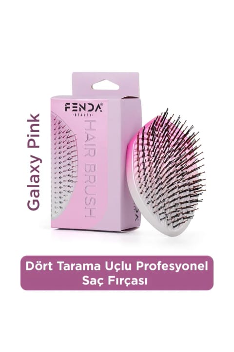 برس موی بیضی صورتی حرفهای ۴ ردیفه Fenda FNDFPRO00002PN