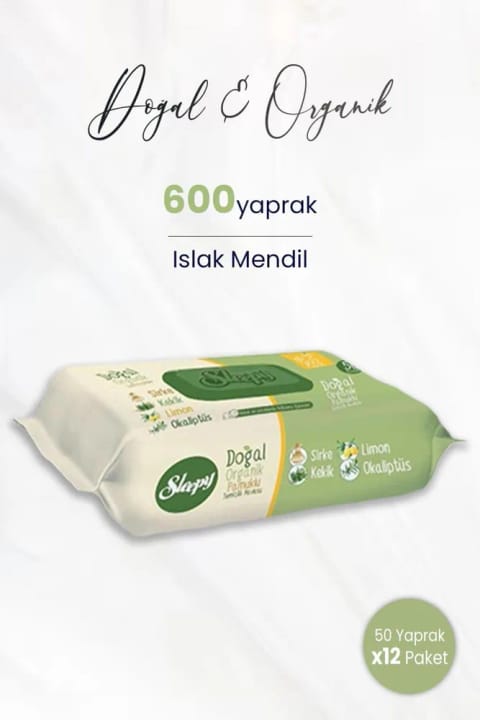 Sleepy دستمال مرطوب طبیعی و ارگانیک 50 عددی × 12 (600 برگ)