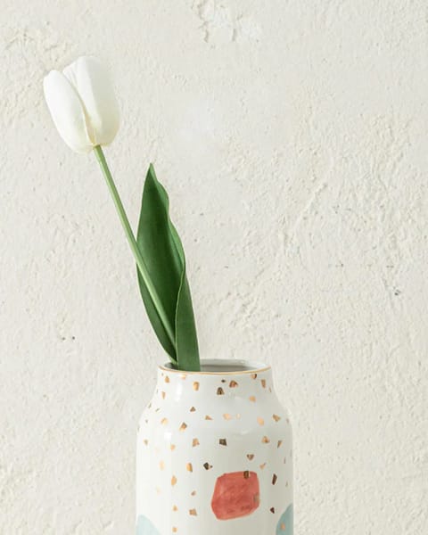 گل مصنوعی تک شاخه Tulip Garden ۴۵ سانتی‌متری سفید