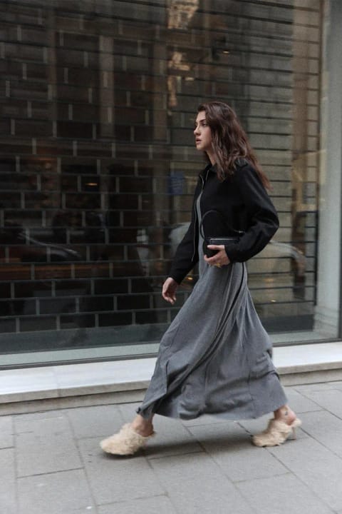پیراهن بلند کلوش Sandra دودی