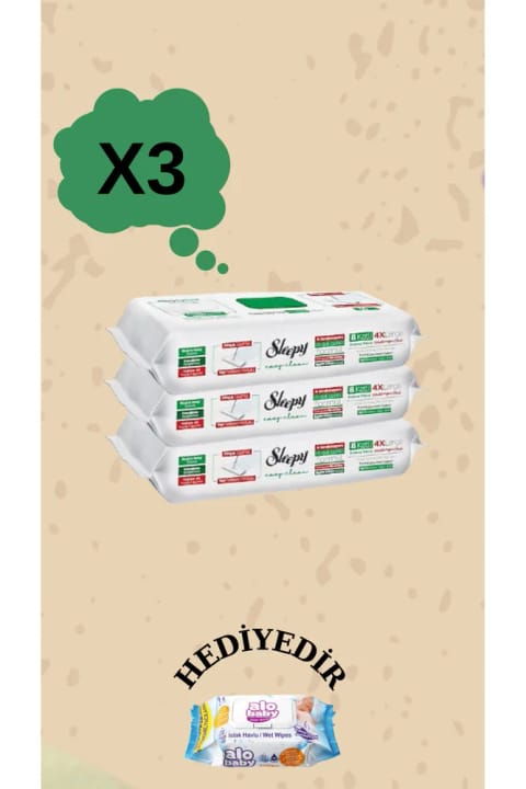 Sleepy دستمال تمیزکننده سطح سفید صابونی 150 برگ سازگار با موپ 4XL