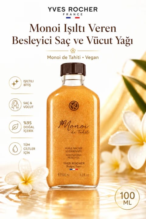 روغن درخشان مو و بدن Yves Rocher Monoi 100 میلیلیتر