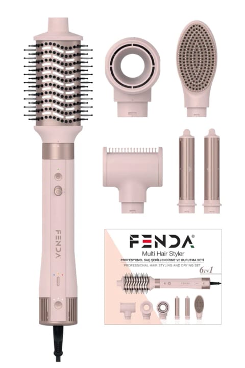 ست حالتدهنده مو Fenda حرفهای ۶ سری صورتی FNDSACMS0002PN