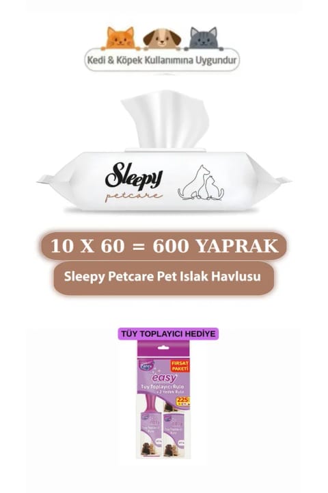 Sleepy Petcare دستمال مرطوب حیوانات خانگی هدیهدار 005