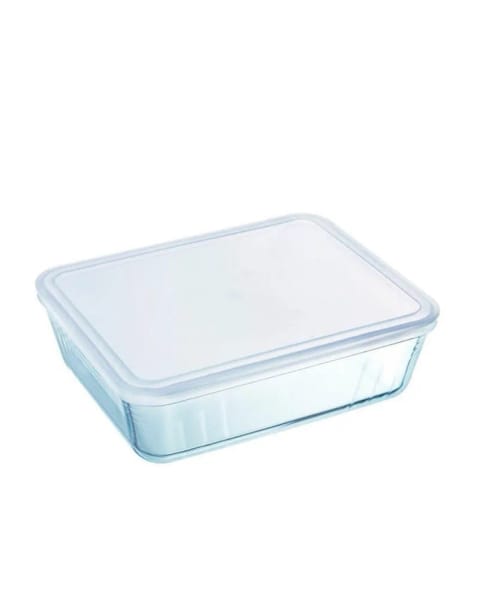 ظرف نگهدارنده درب‌دار مستطیلی پیرکس Cook&Freeze شیشه‌ای ۲.۷ لیتر سفید