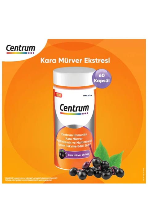 Centrum Immunity Black Elderberry مولتیویتامین ۶۰ کپسول