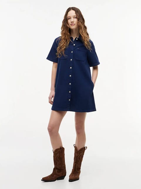 Tommy Hilfiger زنانه پیراهن A-Line Twill