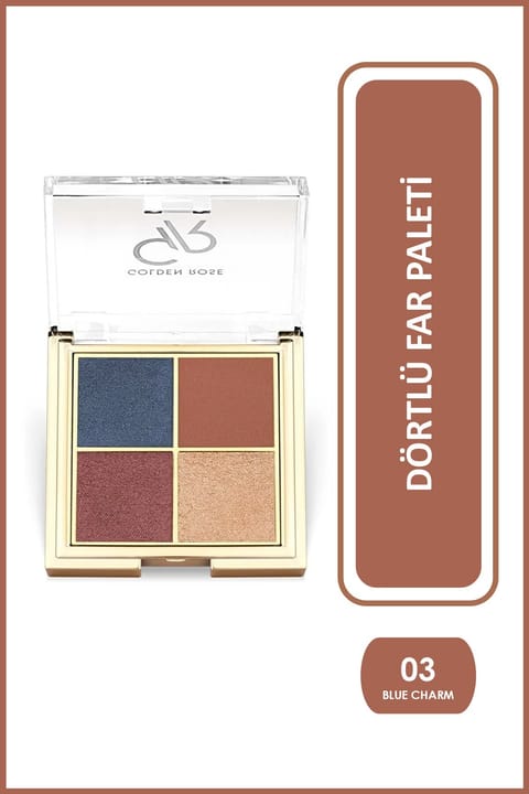 Golden Rose پالت سایه چشم Quattro Blue Charm شماره 03