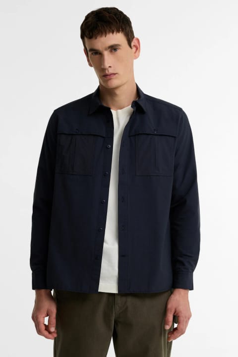 شومیز پوپلین Barbour مدل Eastgill رنگ NY74 سرمهای