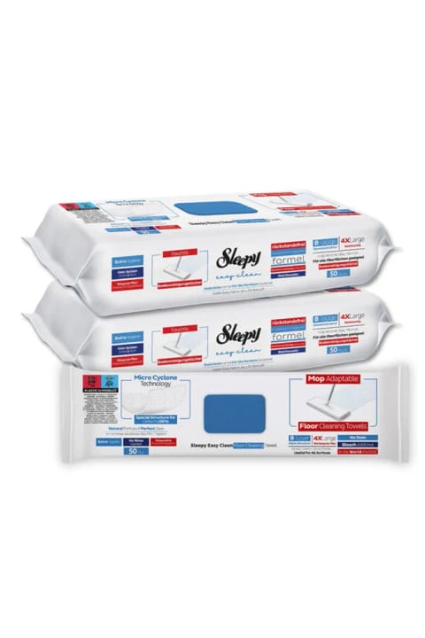 Sleepy دستمال پاککننده آسان پاککننده پاککننده | سفیدکننده و کاج آبی | 4 برابر بزرگ | 8 لایه | 100 عدد
