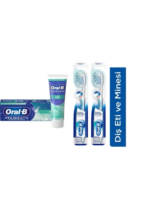 Oral-B 3D White نعناع ملایم خمیر دندان 75 میلیلیتر و Oral-B Pro Health مینای دندان حساس