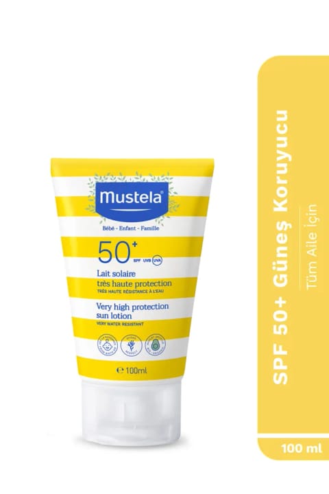 Mustela SPF 50+ ضدآفتاب صورت و بدن با محافظت بالا و مقاوم در برابر آب برای نوزاد و کودک