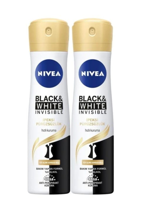 NIVEA Black & White اسپری ابریشمی نرمی، ۱۵۰ میلی‌لیتر × ۲ عدد