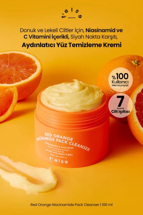 T'else ضد جوش سرسیاه و روشنکننده شوینده صورت TELSE Red Orange