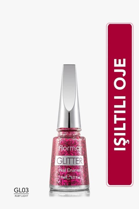 Flormar لاک - Glitter Nail Enamel GL03 Ruby Light 8690604195688 34000006