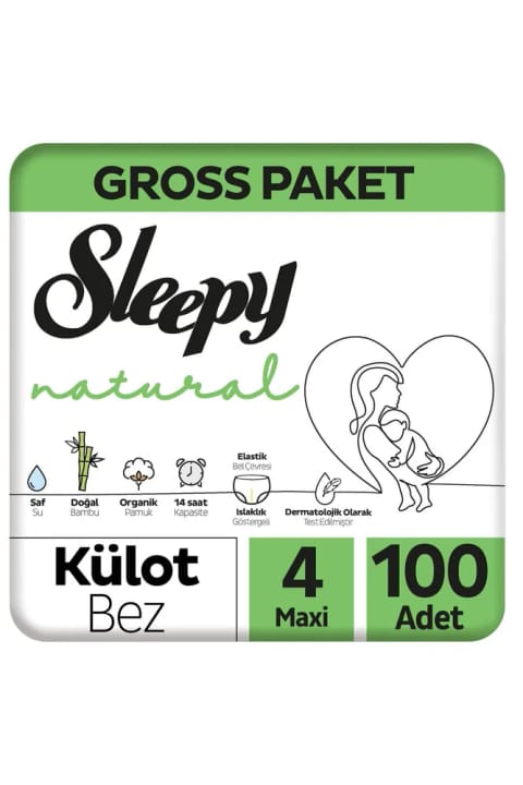 Sleepy Natural پوشک شورت سایز 4 ماکسی 100 عددی