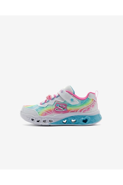 SKECHERS FLUTTER HEART LIGHTS - GROOVY SWIRL کفش اسپرت سفید دختر بچه بزرگ چراغدار