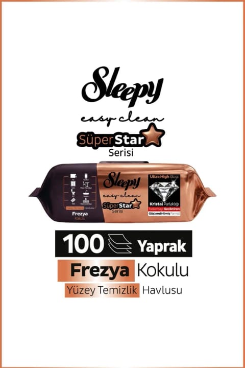 دستمال حوله‌ای تمیزکننده سطوح Sleepy Easy Clean SüperStar لاله ۱۰۰ برگ