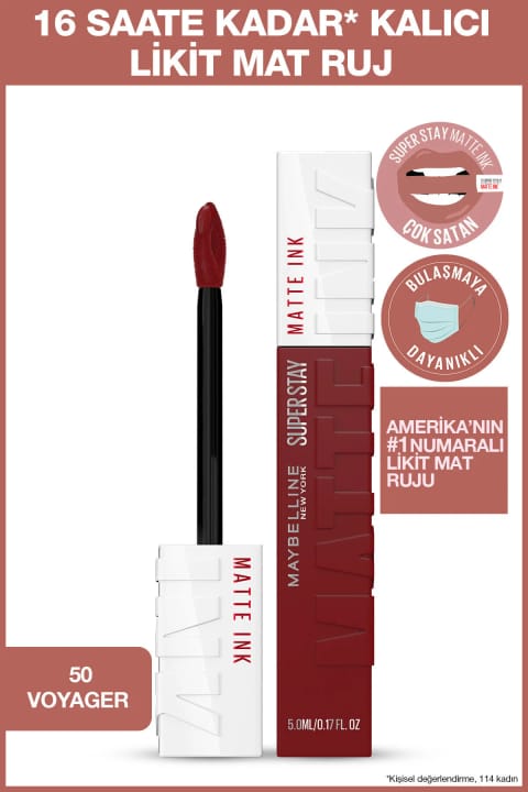Maybelline New York Superstay Matte Ink رژ لب مایع ماندگار 50 Voyager