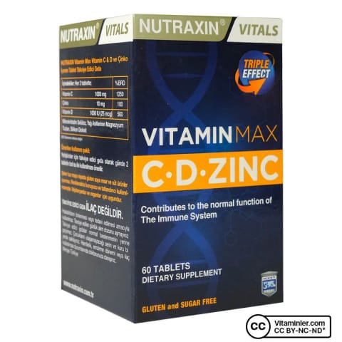 نوتراکسین ویتامین مکس C + D و زینک ۶۰ عددی