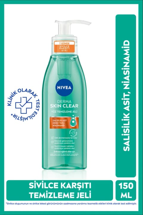 NIVEA Derma Skin Clear ژل شستشوی صورت ضد جوش 150 میل