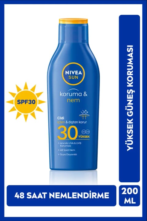 NIVEA SUN SPF30 محافظ و مرطوبکننده لوسیون بدن ضد آفتاب 200 میلیلیتر