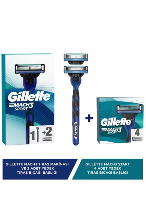 Gillette Mach3 Start اصلاح + 2 تیغ یدکی + 4 سری یدکی Mach3 Start