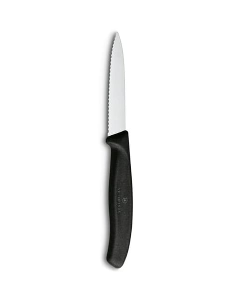 چاقوی پوست‌کن دندانه‌دار Victorinox 6.7633 استیل ضدزنگ ۸ سانتی‌متری مشکی