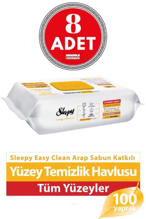 Sleepy دستمال تمیزکننده سطوح با صابون عربی ۱۰۰ عددی (تک عددی)