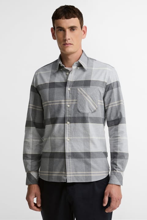 پیراهن Barbour مدل Mineral Tartan Dunoon Authentic GY31 Ice Granite